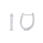 Designer 10K White Gold Diamond Hoop Earring